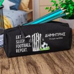 Σχολική Κασετίνα με Όνομα, σε Μαύρο Χρώμα & Σχέδιο Φανέλα 4