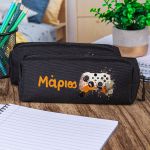 Σχολική Κασετίνα με Όνομα, σε Μαύρο Χρώμα & Σχέδιο Game X