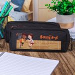 Σχολική Κασετίνα με Όνομα, σε Μαύρο Χρώμα & Σχέδιο Τρίπλα