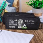 Σχολική Κασετίνα με Όνομα, σε Μαύρο Χρώμα & Σχέδιο Φανέλα 4