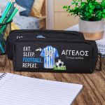 Σχολική Κασετίνα με Όνομα, σε Μαύρο Χρώμα & Σχέδιο Φανέλα 5