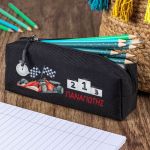 Σχολική Κασετίνα με Όνομα, σε Μαύρο Χρώμα & Σχέδιο Race