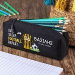 Σχολική Κασετίνα με Όνομα, σε Μαύρο Χρώμα & Σχέδιο Φανέλα 2