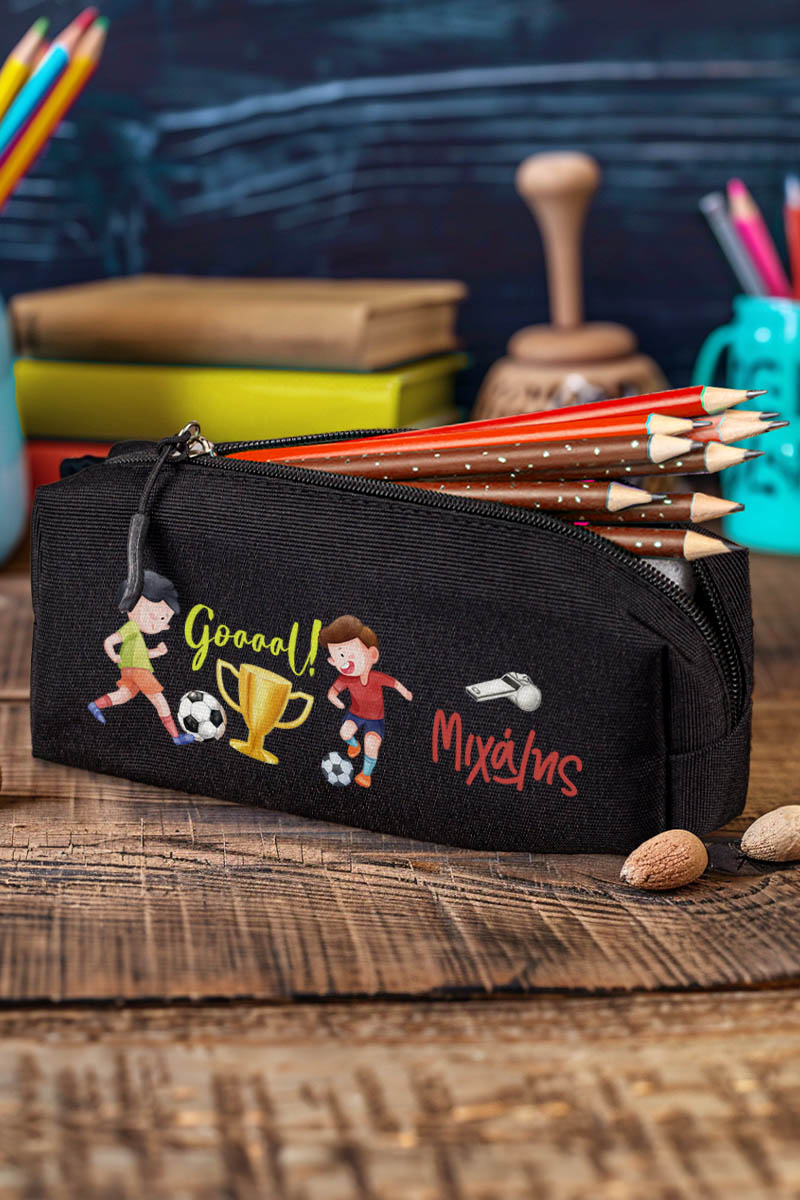 Σχολική Κασετίνα με Όνομα, σε Μαύρο Χρώμα & Σχέδιο Champion