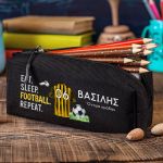 Σχολική Κασετίνα με Όνομα, σε Μαύρο Χρώμα & Σχέδιο Φανέλα 2