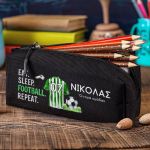 Σχολική Κασετίνα με Όνομα, σε Μαύρο Χρώμα & Σχέδιο Φανέλα 3