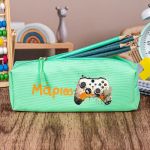 Σχολική Κασετίνα με Όνομα, σε Πετρόλ Χρώμα & Σχέδιο Game X