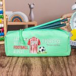 Σχολική Κασετίνα με Όνομα, σε Πετρόλ Χρώμα & Σχέδιο Φανέλα 1