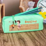 Σχολική Κασετίνα με Όνομα, σε Πετρόλ Χρώμα & Σχέδιο Τρίπλα