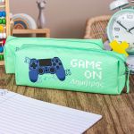 Σχολική Κασετίνα με Όνομα, σε Πετρόλ Χρώμα & Σχέδιο Game On