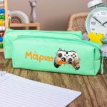 Σχολική Κασετίνα με Όνομα, σε Πετρόλ Χρώμα & Σχέδιο Game X