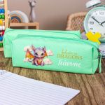 Σχολική Κασετίνα με Όνομα, σε Πετρόλ Χρώμα & Σχέδιο Δράκος