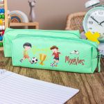 Σχολική Κασετίνα με Όνομα, σε Πετρόλ Χρώμα & Σχέδιο Champions