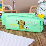 Σχολική Κασετίνα με Όνομα, σε Πετρόλ Χρώμα & Σχέδιο Φανέλα 2