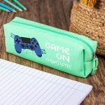 Σχολική Κασετίνα με Όνομα, σε Πετρόλ Χρώμα & Σχέδιο Game On