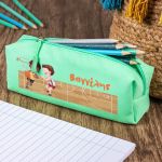 Σχολική Κασετίνα με Όνομα, σε Πετρόλ Χρώμα & Σχέδιο Τρίπλα