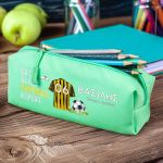 Σχολική Κασετίνα με Όνομα, σε Πετρόλ Χρώμα & Σχέδιο Φανέλα 2