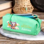 Σχολική Κασετίνα με Όνομα, σε Πετρόλ Χρώμα & Σχέδιο Δράκος