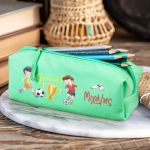 Σχολική Κασετίνα με Όνομα, σε Πετρόλ Χρώμα & Σχέδιο Champions