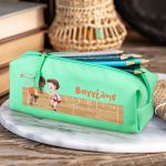 Σχολική Κασετίνα με Όνομα, σε Πετρόλ Χρώμα & Σχέδιο Τρίπλα