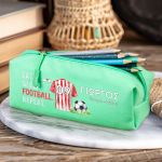 Σχολική Κασετίνα με Όνομα, σε Πετρόλ Χρώμα & Σχέδιο Φανέλα 1