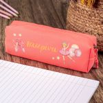 Σχολική Κασετίνα με Όνομα, σε Κοραλί Χρώμα & Σχέδιο Μπαλαρίνα