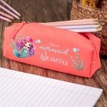 Σχολική Κασετίνα με Όνομα, σε Κοραλί Χρώμα & Σχέδιο Άριελ