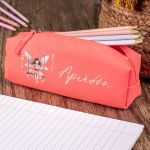 Σχολική Κασετίνα με Όνομα, σε Κοραλί Χρώμα & Σχέδιο Παραμύθι