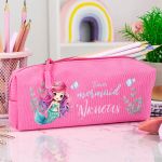 Σχολική Κασετίνα με Όνομα, σε Φούξια Χρώμα & Σχέδιο Άριελ