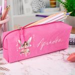 Σχολική Κασετίνα με Όνομα, σε Φούξια Χρώμα & Σχέδιο Παραμύθι