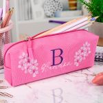 Σχολική Κασετίνα με Όνομα, σε Φούξια Χρώμα & Σχέδιο Αρχικό