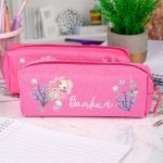 Σχολική Κασετίνα με Όνομα, σε Φούξια Χρώμα & Σχέδιο Ωκεανός