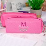 Σχολική Κασετίνα με Όνομα, σε Φούξια Χρώμα & Roses