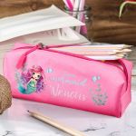 Σχολική Κασετίνα με Όνομα, σε Φούξια Χρώμα & Σχέδιο Άριελ