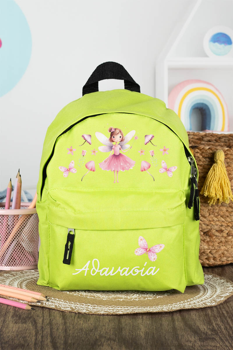 Σχολική Τσάντα Πλάτης Νηπιαγωγείου σε Λαχανί Χρώμα, Νεράιδα