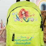 Σχολική Τσάντα Πλάτης Νηπιαγωγείου σε Λαχανί Χρώμα, Γοργόνα