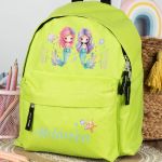 Σχολική Τσάντα Πλάτης Νηπιαγωγείου σε Λαχανί Χρώμα, Γοργόνες