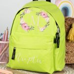 Σχολική Τσάντα Πλάτης Νηπιαγωγείου σε Λαχανί Χρώμα, Άνθος