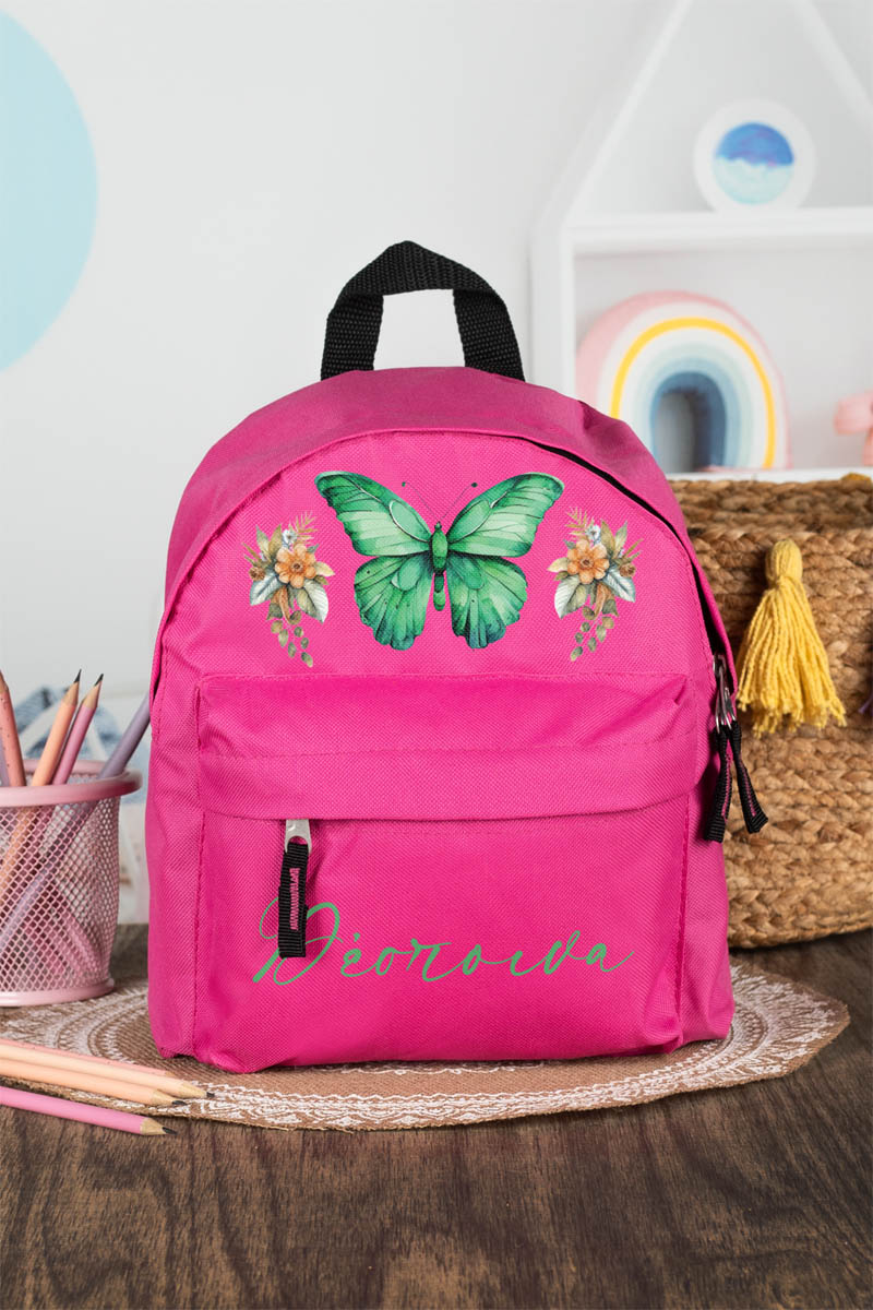 Σχολική Τσάντα Πλάτης Νηπιαγωγείου σε Φούξια Χρώμα, Κήπος