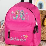 Σχολική Τσάντα Πλάτης Νηπιαγωγείου σε Φούξια Χρώμα, Γοργόνες
