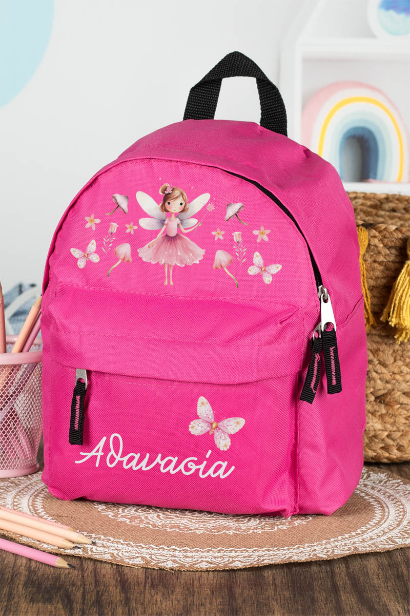 Σχολική Τσάντα Πλάτης Νηπιαγωγείου σε Φούξια Χρώμα, Νεράιδα