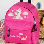 Σχολική Τσάντα Πλάτης Νηπιαγωγείου σε Φούξια Χρώμα, Σύννεφα