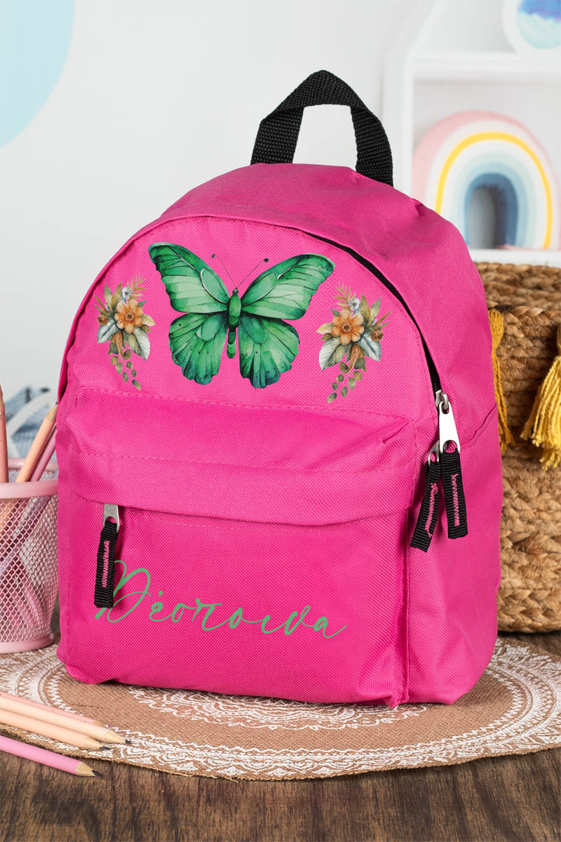 Σχολική Τσάντα Πλάτης Νηπιαγωγείου σε Φούξια Χρώμα, Κήπος