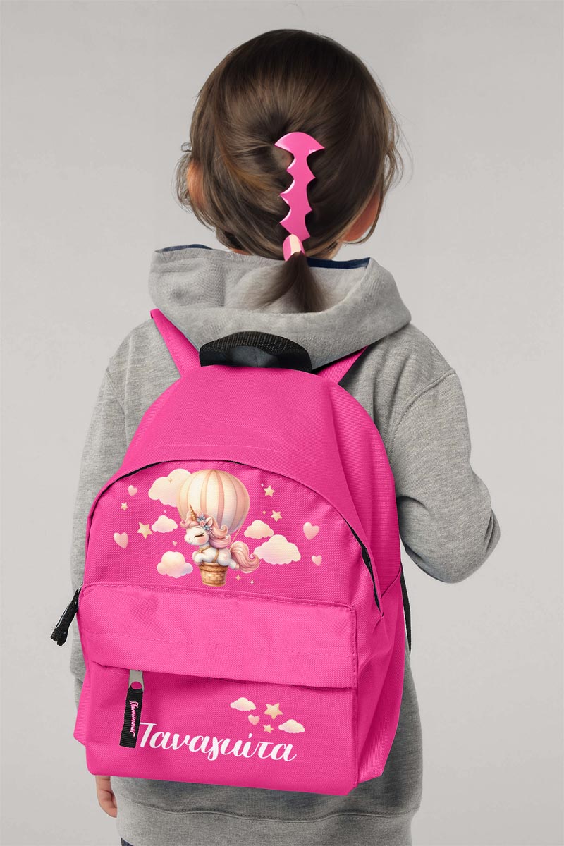 Σχολική Τσάντα Πλάτης Νηπιαγωγείου σε Φούξια Χρώμα, Αστέρια