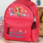 Σχολική Τσάντα Πλάτης Νηπιαγωγείου σε Κόκκινο Χρώμα, Γοργόνα