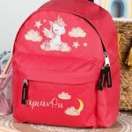 Σχολική Τσάντα Πλάτης Νηπιαγωγείου σε Κόκκινο Χρώμα, Σύννεφα