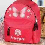 Σχολική Τσάντα Πλάτης Νηπιαγωγείου σε Κόκκινο Χρώμα, Flowers