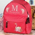 Σχολική Τσάντα Πλάτης Νηπιαγωγείου σε Κόκκινο Χρώμα, Κύκνος