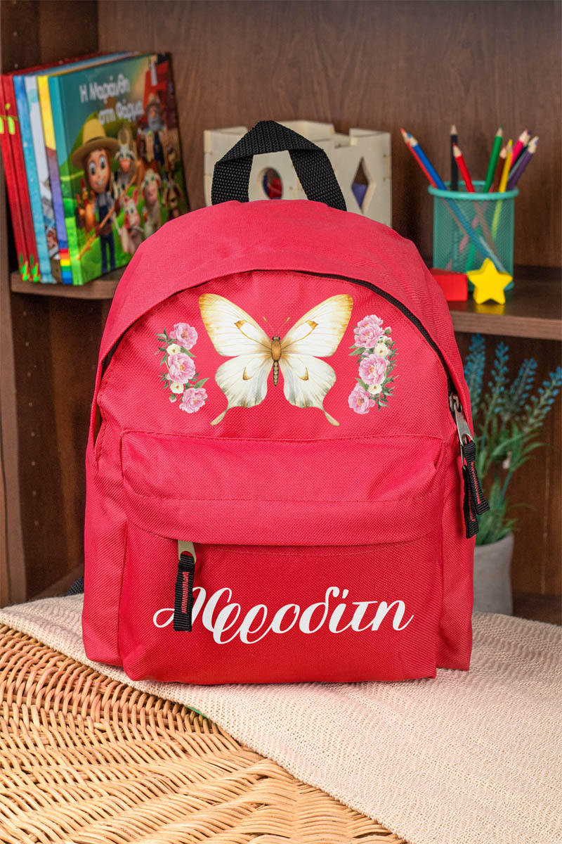 Σχολική Τσάντα Πλάτης Νηπιαγωγείου σε Κόκκινο Χρώμα, Rose