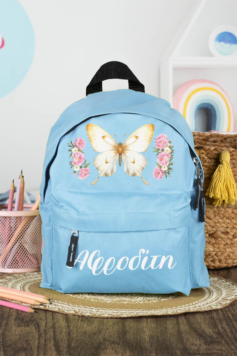 Σχολική Τσάντα Πλάτης Νηπιαγωγείου σε Γαλάζιο Χρώμα, Rose